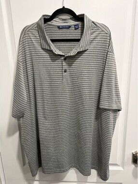 Cutter & Buck Men’s Polo Shirt Size 3XL Big 3XLB Gray Black Stripe